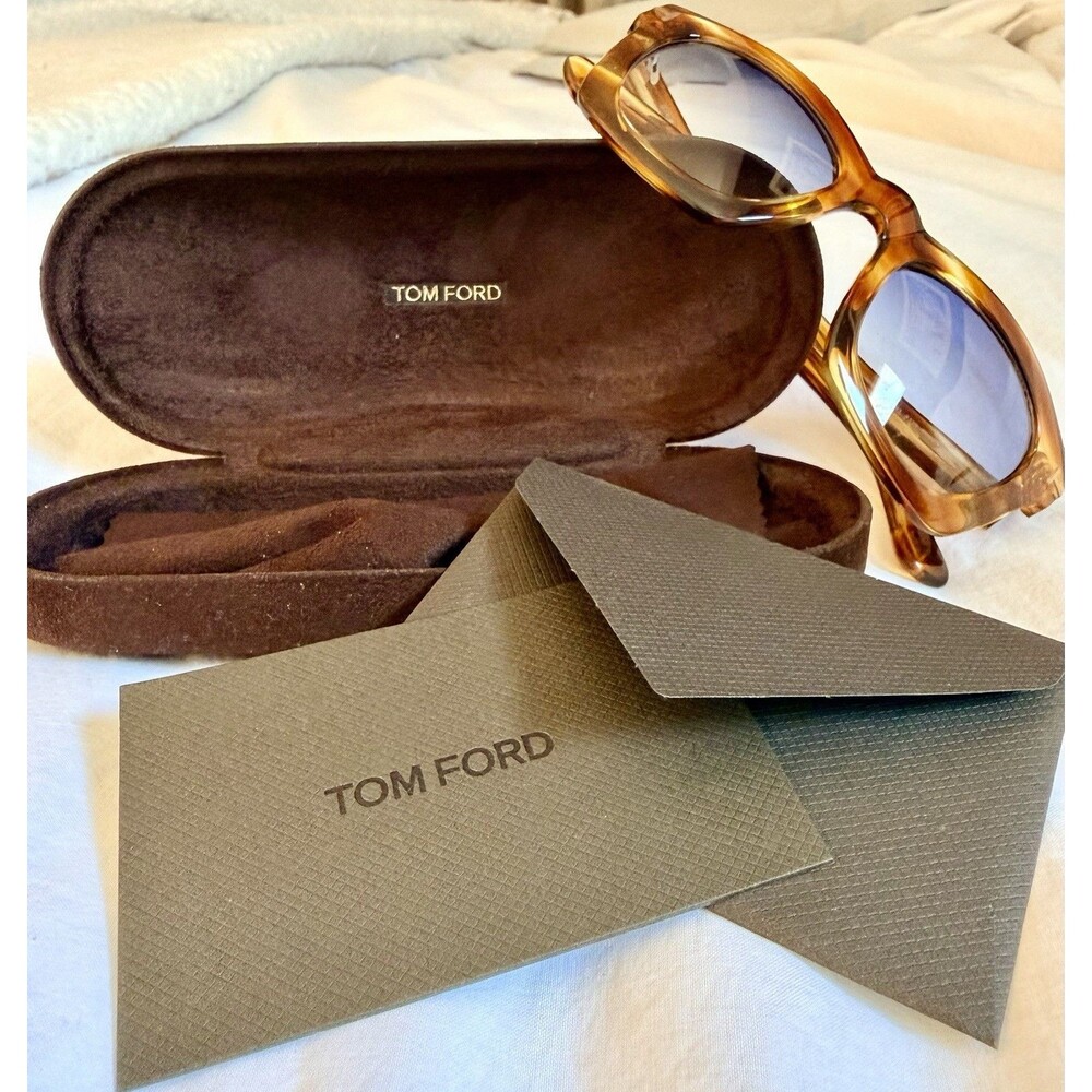 Tom Ford Greta TF431 Tortoise Sunglasses Brown Gradient Lens NEW Full Set Italy